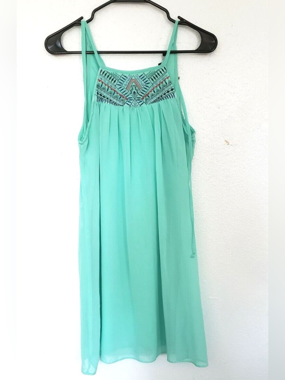 Embroidered Halter Dress